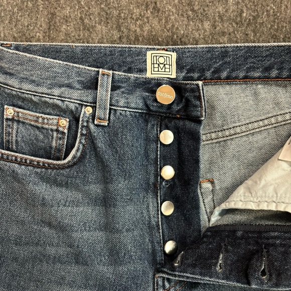 Toteme Ease In Denim straight leg button fly jeans - Picture 8 of 11